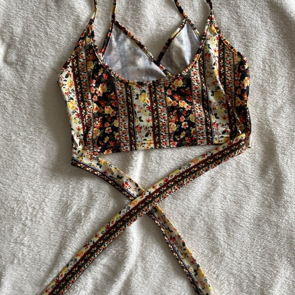 Shein Floral Tank- Tie Up - Picture 2 of 5